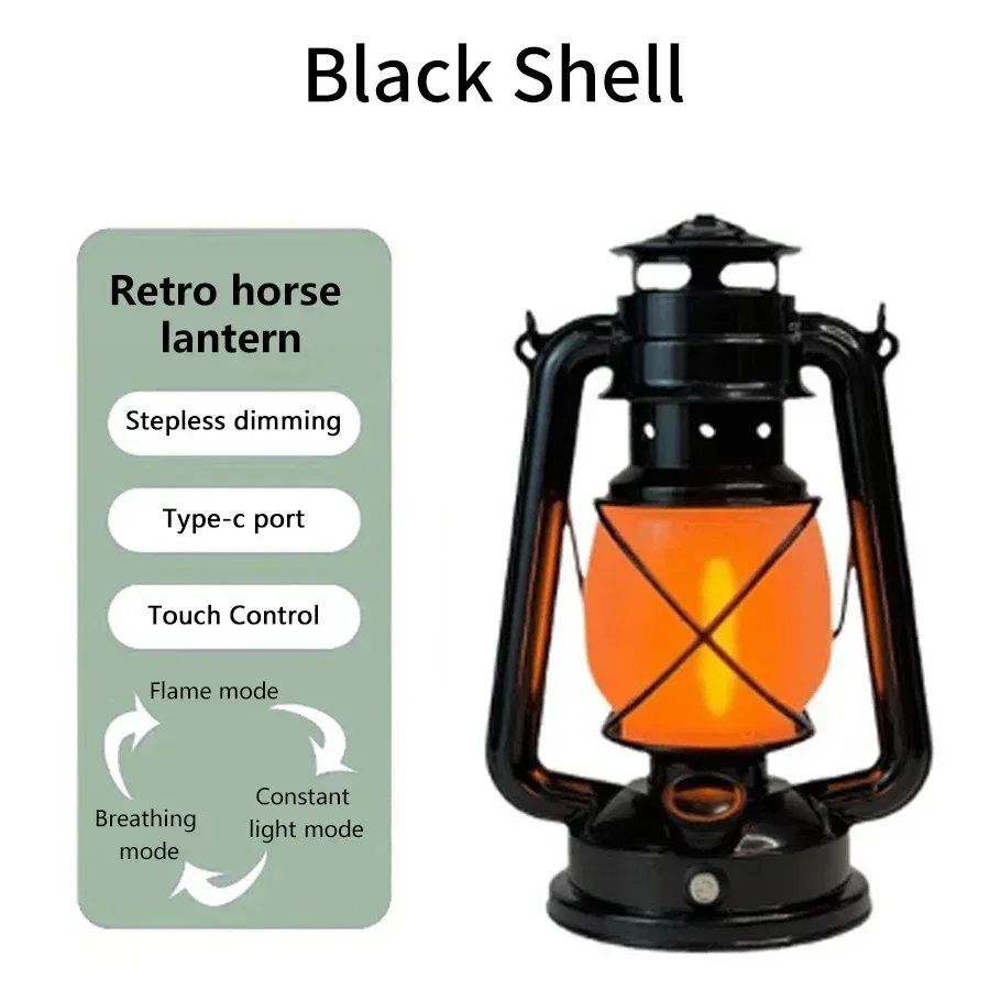 Lanterne Vintage Portable Rechargeable pour Camping et Plein Air, à Suspendre, 3 Modes d'Éclairage, Décoration de Bar et Restaurant 7