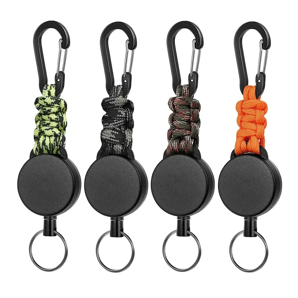 Porte-clés rétractable avec mousqueton antivol pour l'extérieur et la randonnée - Image 1