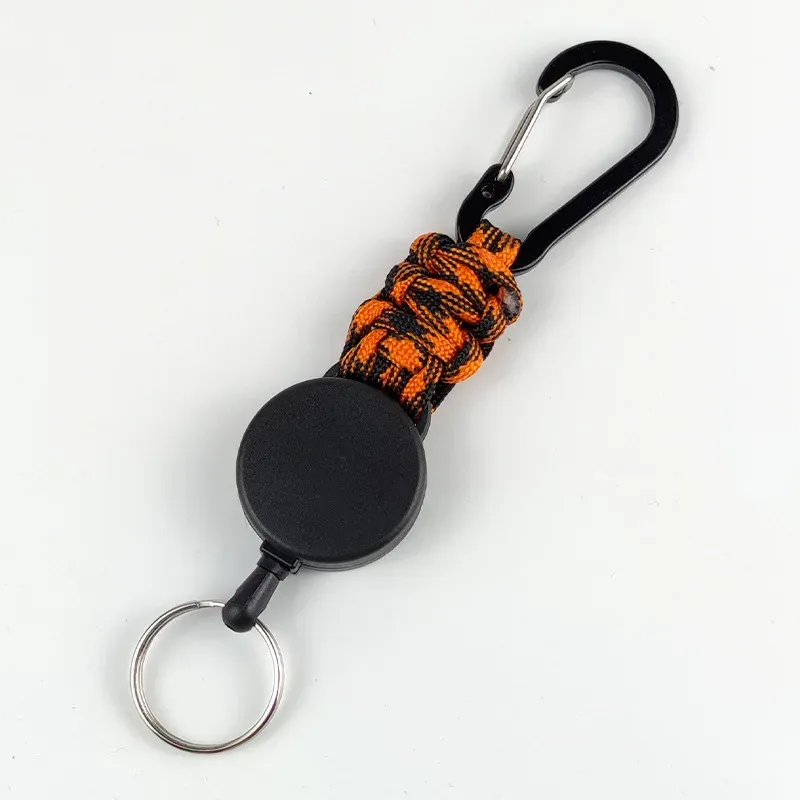 Porte-clés rétractable avec mousqueton antivol pour l'extérieur et la randonnée 8