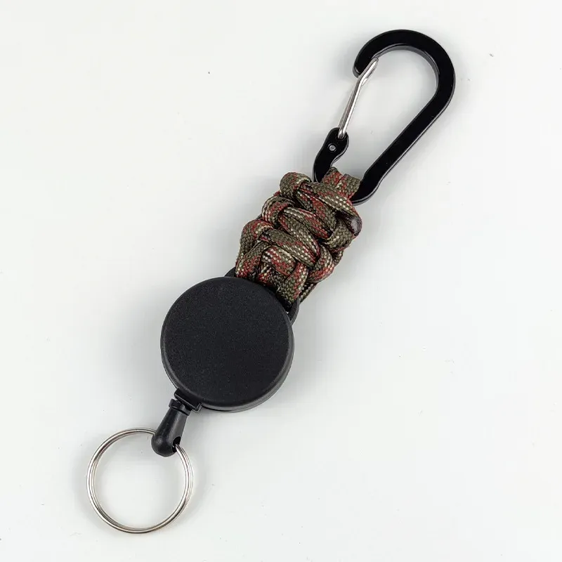 Porte-clés rétractable avec mousqueton antivol pour l'extérieur et la randonnée 9