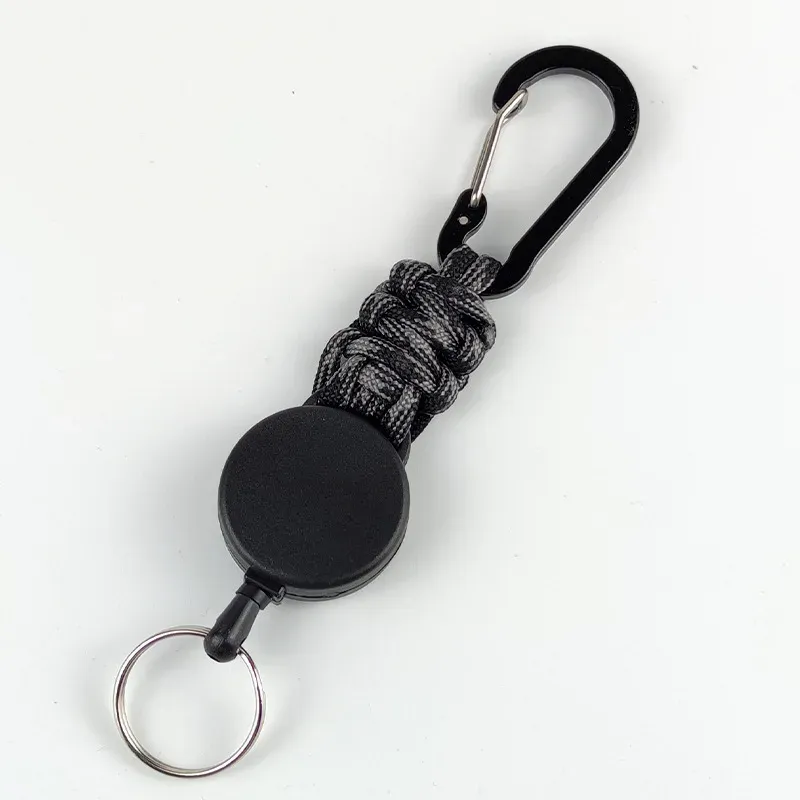 Porte-clés rétractable avec mousqueton antivol pour l'extérieur et la randonnée 10