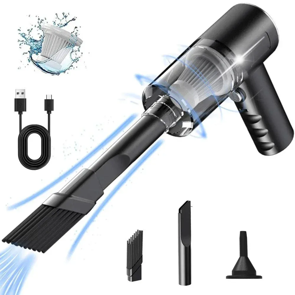 Mini aspirateur de voiture sans fil, portable, rechargeable par USB, double usage sec et humide, pour voiture et maison