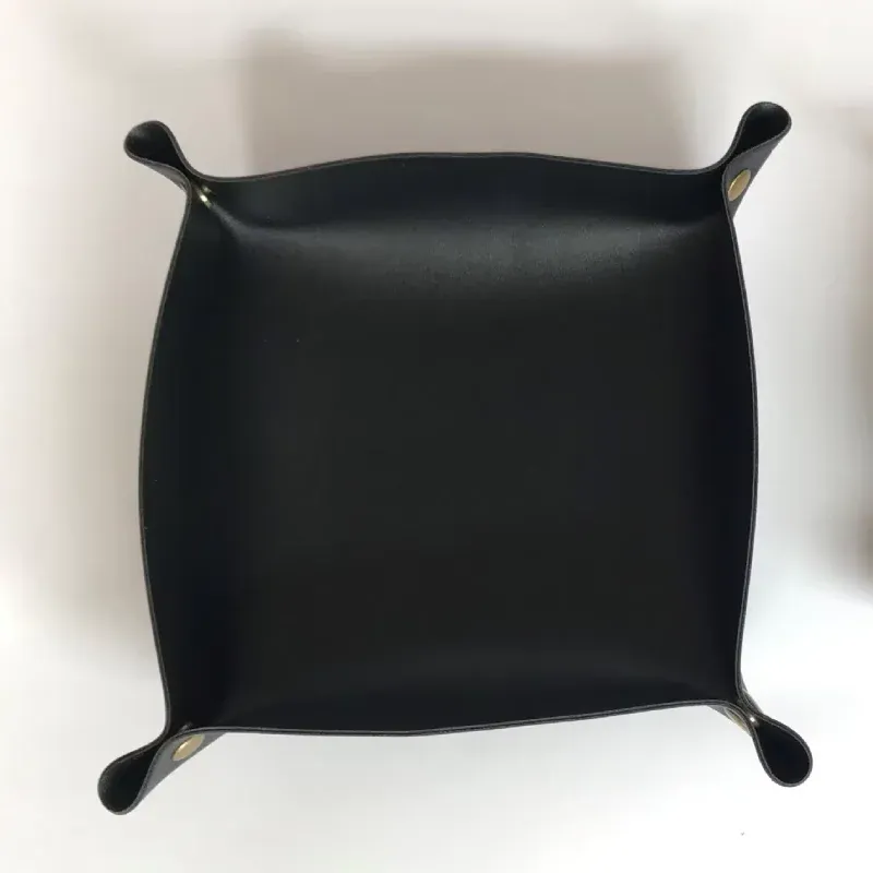 Plateau de rangement de bureau en cuir PU pliable, boîte de rangement pour dés, clés, portefeuille, pièces de monnaie et petits objets, décoration d'intérieur 10