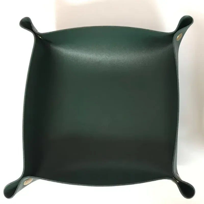 Plateau de rangement de bureau en cuir PU pliable, boîte de rangement pour dés, clés, portefeuille, pièces de monnaie et petits objets, décoration d'intérieur 12