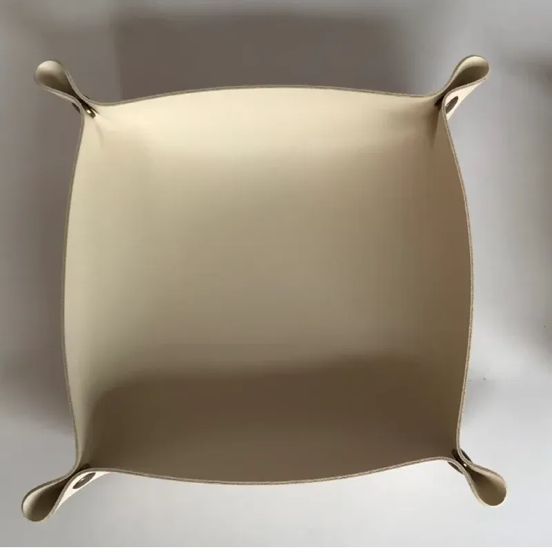 Plateau de rangement de bureau en cuir PU pliable, boîte de rangement pour dés, clés, portefeuille, pièces de monnaie et petits objets, décoration d'intérieur 13