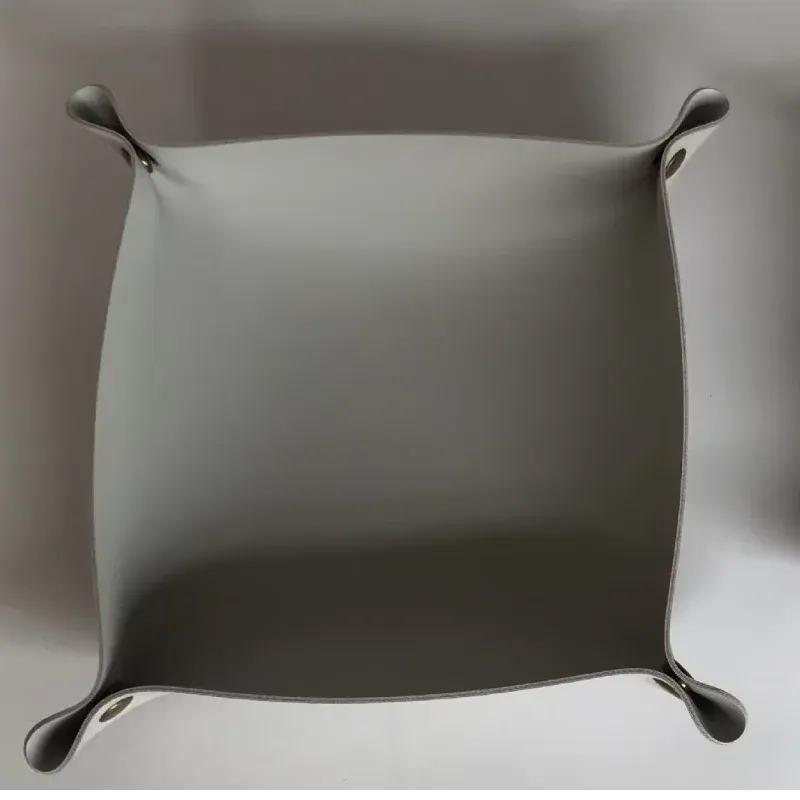 Plateau de rangement de bureau en cuir PU pliable, boîte de rangement pour dés, clés, portefeuille, pièces de monnaie et petits objets, décoration d'intérieur 8