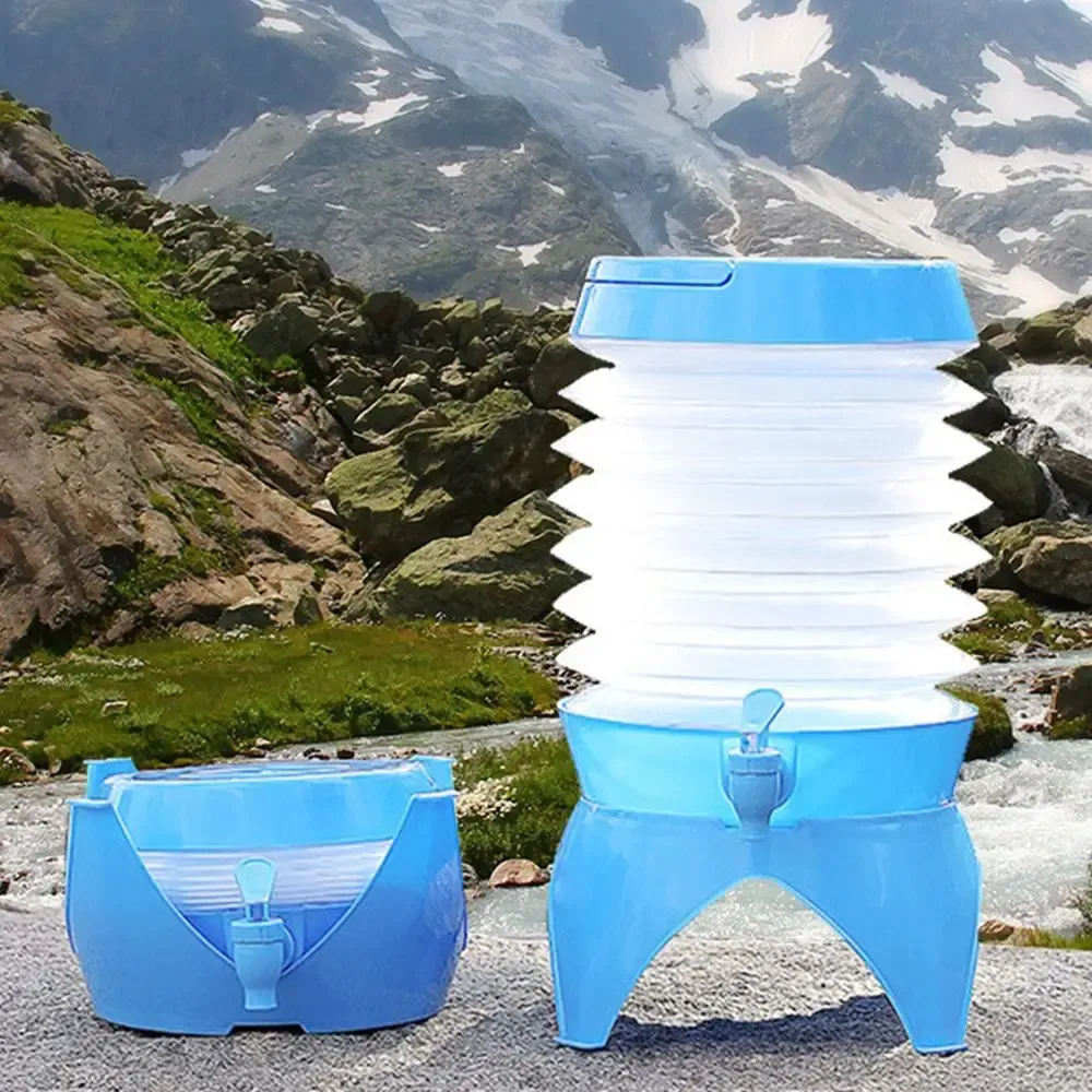 Distributeur d'eau 3,5 L avec pichet à boissons, récipient pour réfrigérateur et pichet de camping pliable et portable - Image 1