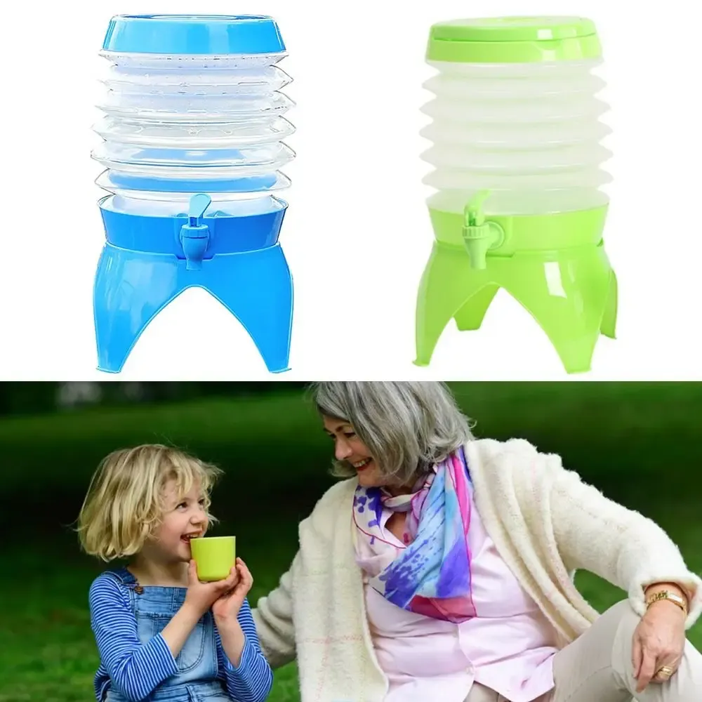 Distributeur d'eau 3,5 L avec pichet à boissons, récipient pour réfrigérateur et pichet de camping pliable et portable 2
