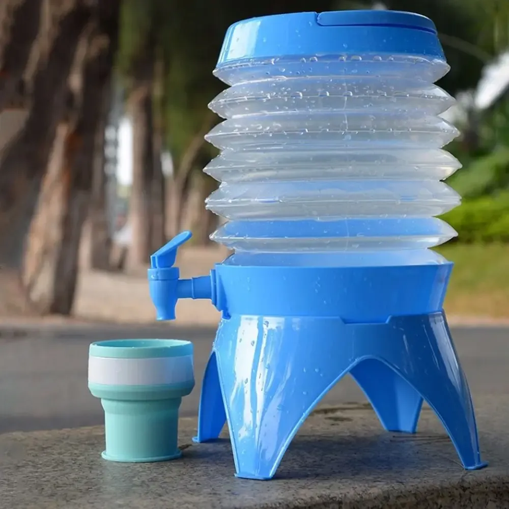 Distributeur d'eau 3,5 L avec pichet à boissons, récipient pour réfrigérateur et pichet de camping pliable et portable 3