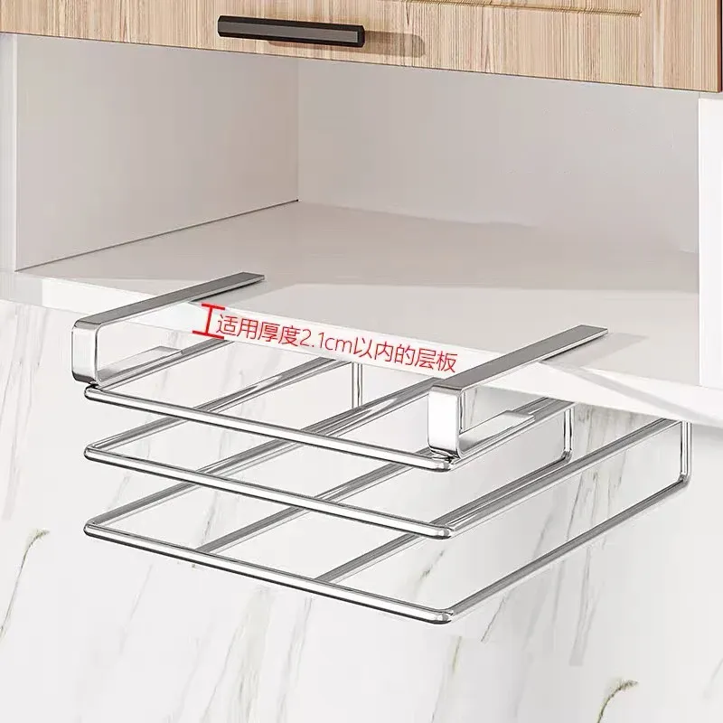 Support organisateur de planche à découper sous armoire, planche à découper suspendue de cuisine, couvercle de pot, support de rangement d'ustensiles de cuisine en acier inoxydable 4