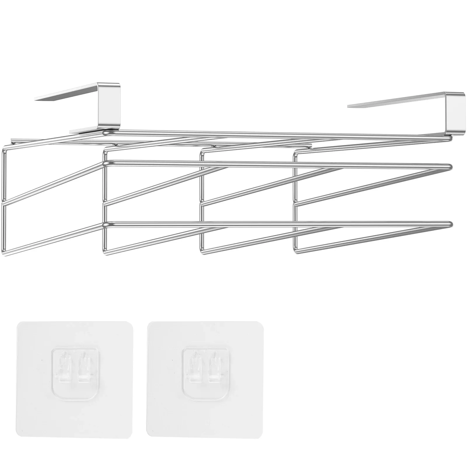 Planche à découper rangée sous une armoire grâce au support