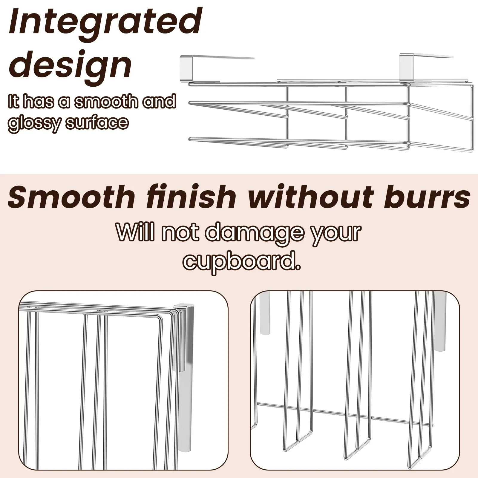Vue détaillée du support de planche à découper sous armoire