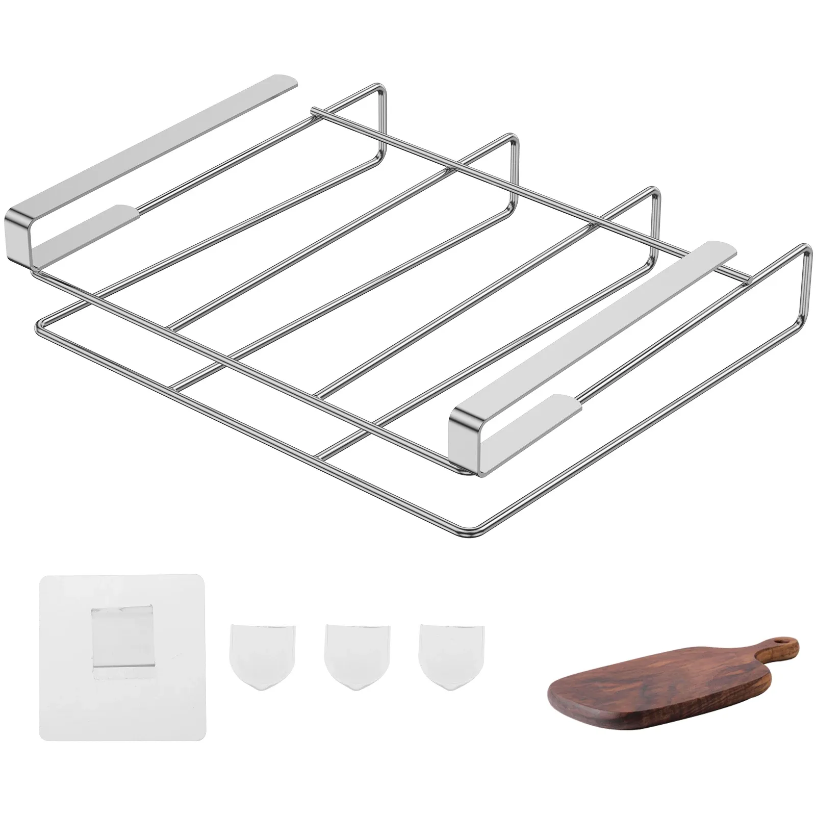 Support de planche à découper compact fixé sous un meuble de cuisine
