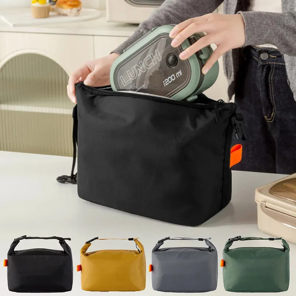Sac à déjeuner isotherme minimaliste de style japonais en aluminium épais, pour le travail, l'école et les pique-niques - Image 1