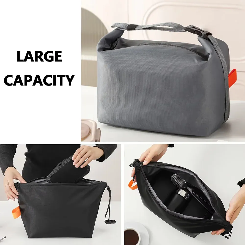 Sac à déjeuner isotherme minimaliste de style japonais en aluminium épais, pour le travail, l'école et les pique-niques 5