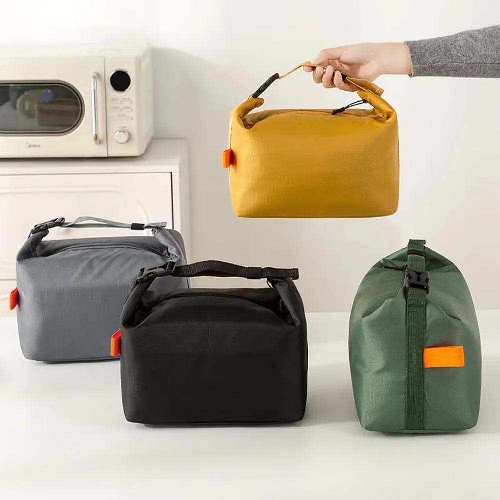 Sac à déjeuner isotherme minimaliste de style japonais en aluminium épais, pour le travail, l'école et les pique-niques 7