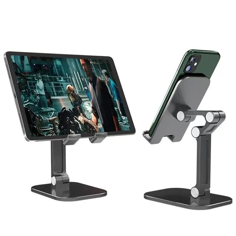 Support de bureau pliable à trois sections pour téléphone portable et tablette, réglable, compatible iPhone et iPad 2