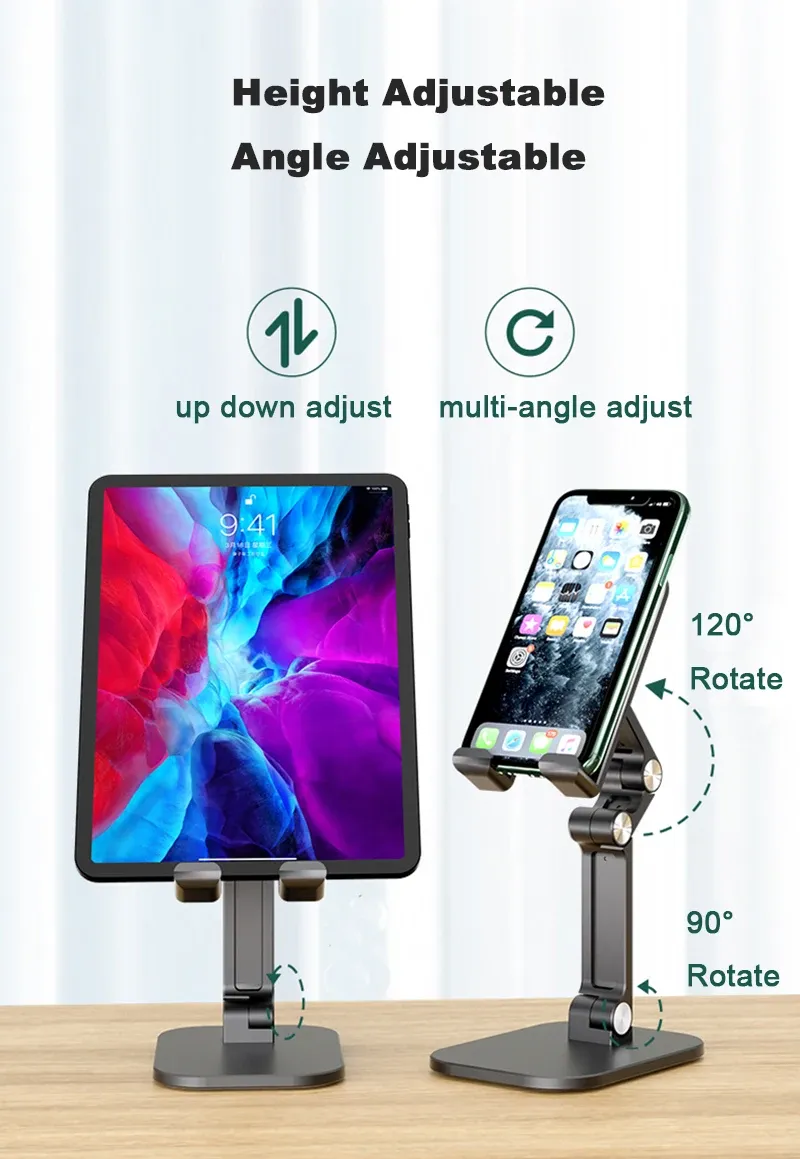 Support de bureau pliable pour téléphone et tablette, vue de détail