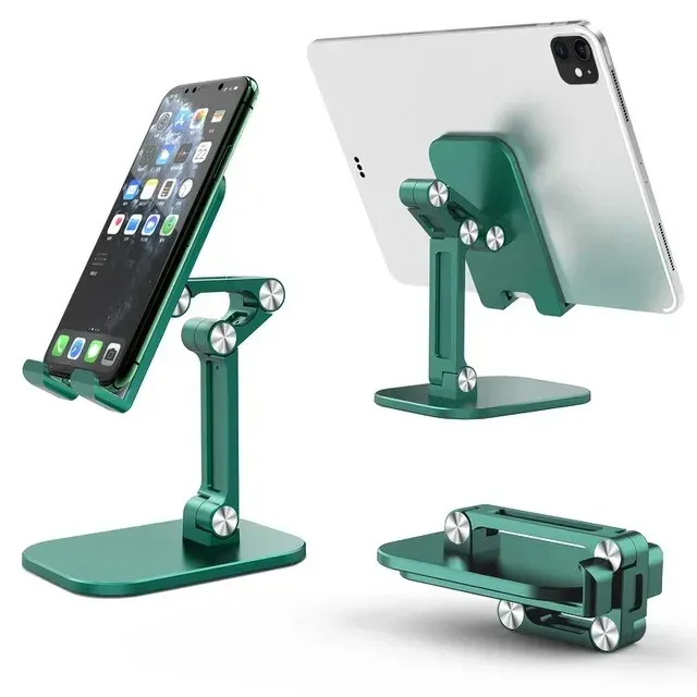 Support de bureau pliable à trois sections pour téléphone portable et tablette, réglable, compatible iPhone et iPad 16