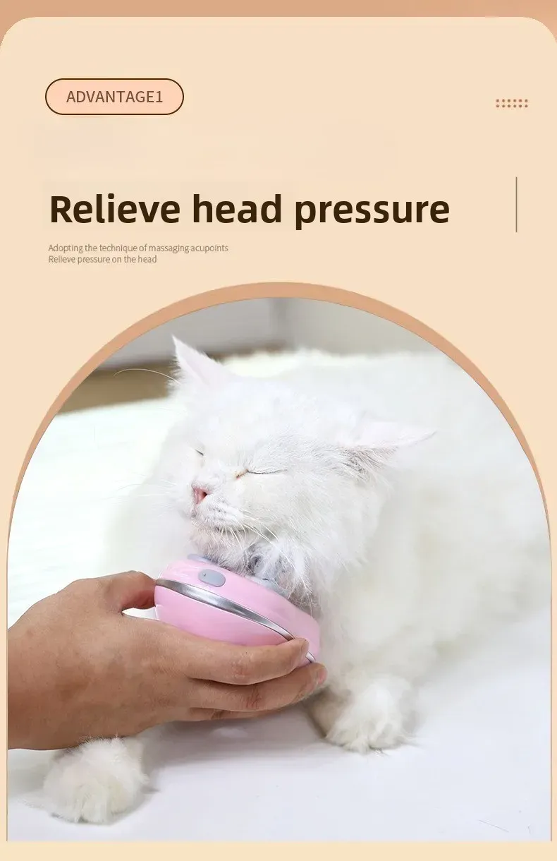 Détail des têtes de massage du masseur pour chat