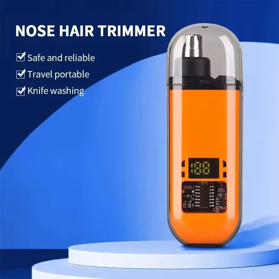 Tondeuse électrique portable 2 en 1 pour homme, rechargeable par USB, pour nez, oreilles et sourcils, indolore 3
