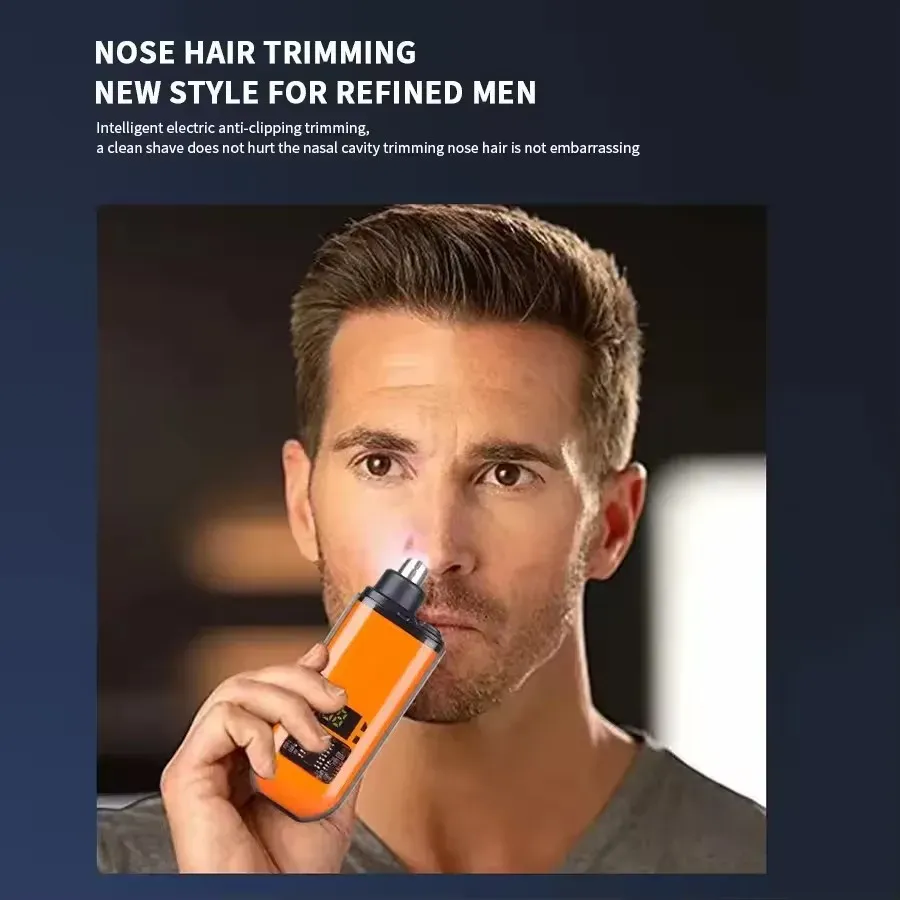 Tondeuse électrique portable 2 en 1 pour homme, rechargeable par USB, pour nez, oreilles et sourcils, indolore 6