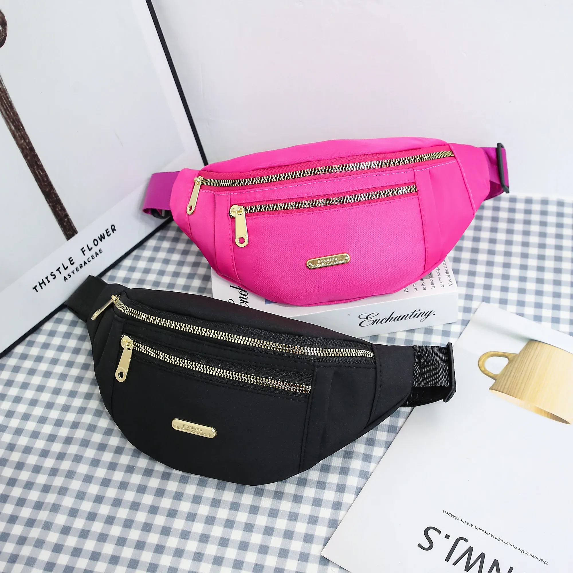 Sac banane sportif pour femme multi-compartiments, avec bandoulière pour téléphone et essentiels de plein air 3