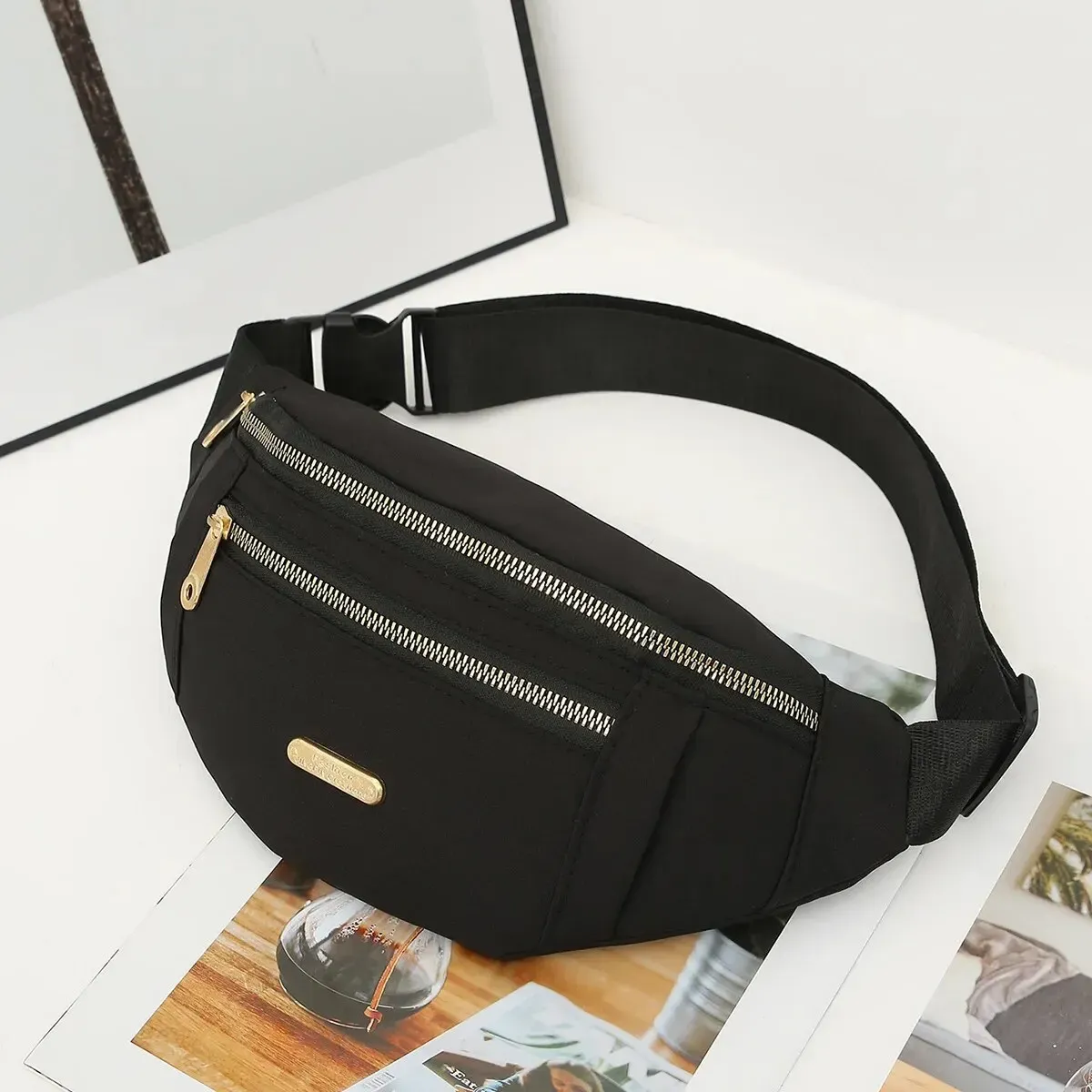 Sac banane sportif pour femme multi-compartiments, avec bandoulière pour téléphone et essentiels de plein air 12