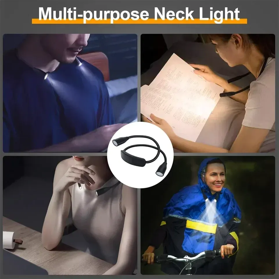 Lampe de lecture LED portable à porter au cou, orientable à 360° 5