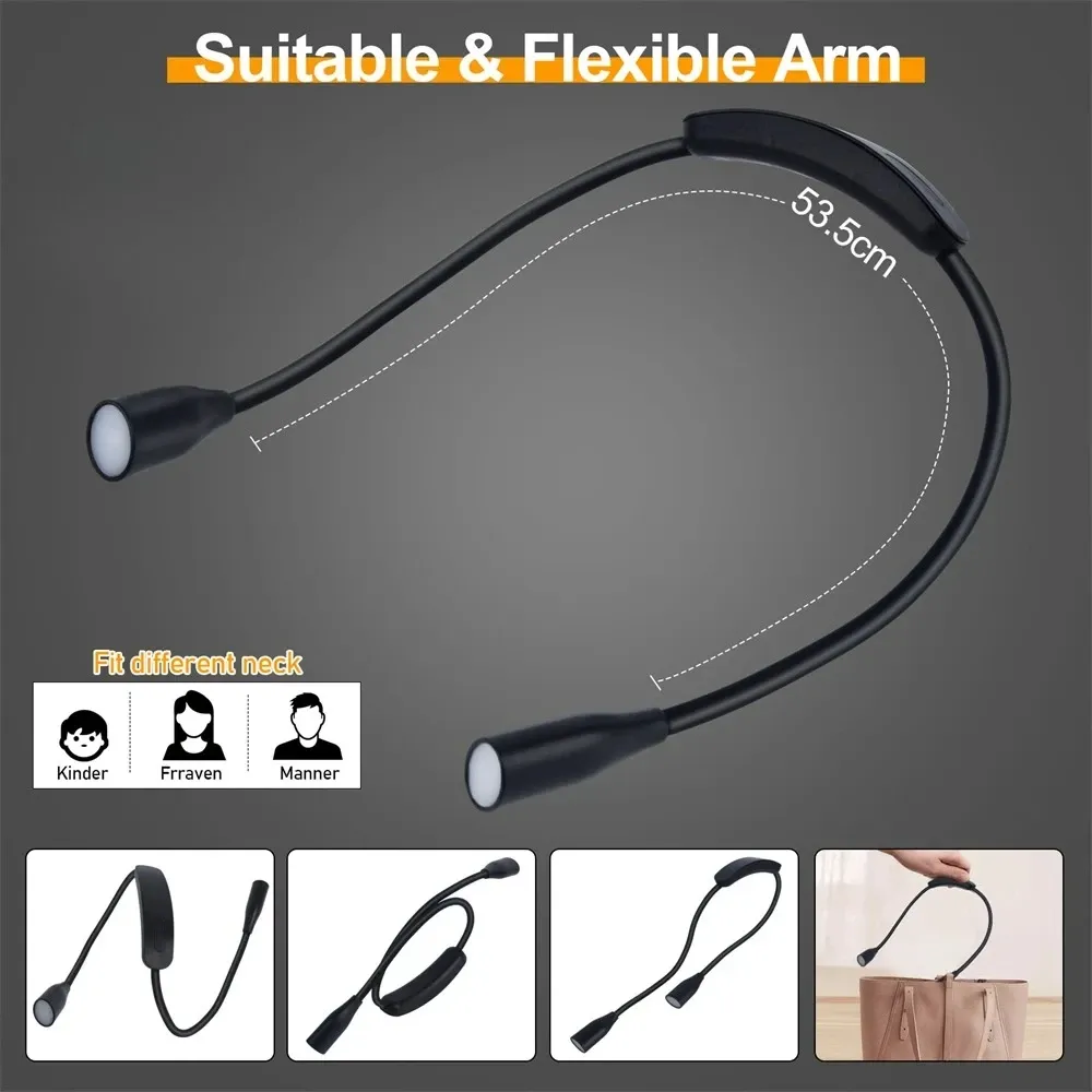 Lampe de lecture LED portable à porter autour du cou