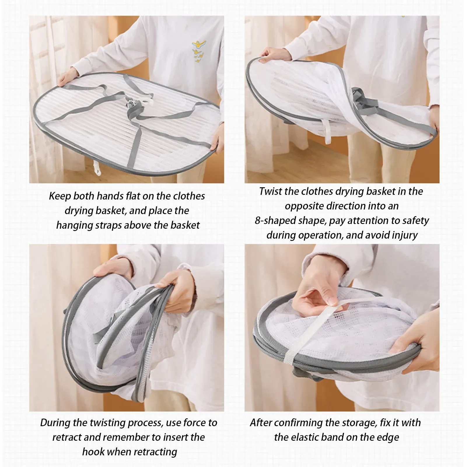 Filet de séchage pliable à suspendre pour balcon, séchage des aliments, poisson et légumes, sac en maille pour linge, 1, 2 ou 3 couches 5