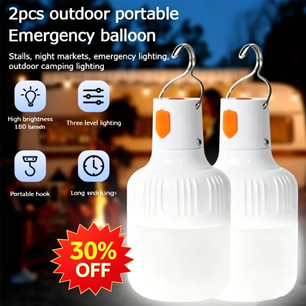 Lampes d'urgence LED rechargeables et portables pour intérieur et extérieur, lot de 1 à 4, avec batterie intégrée - Image 1