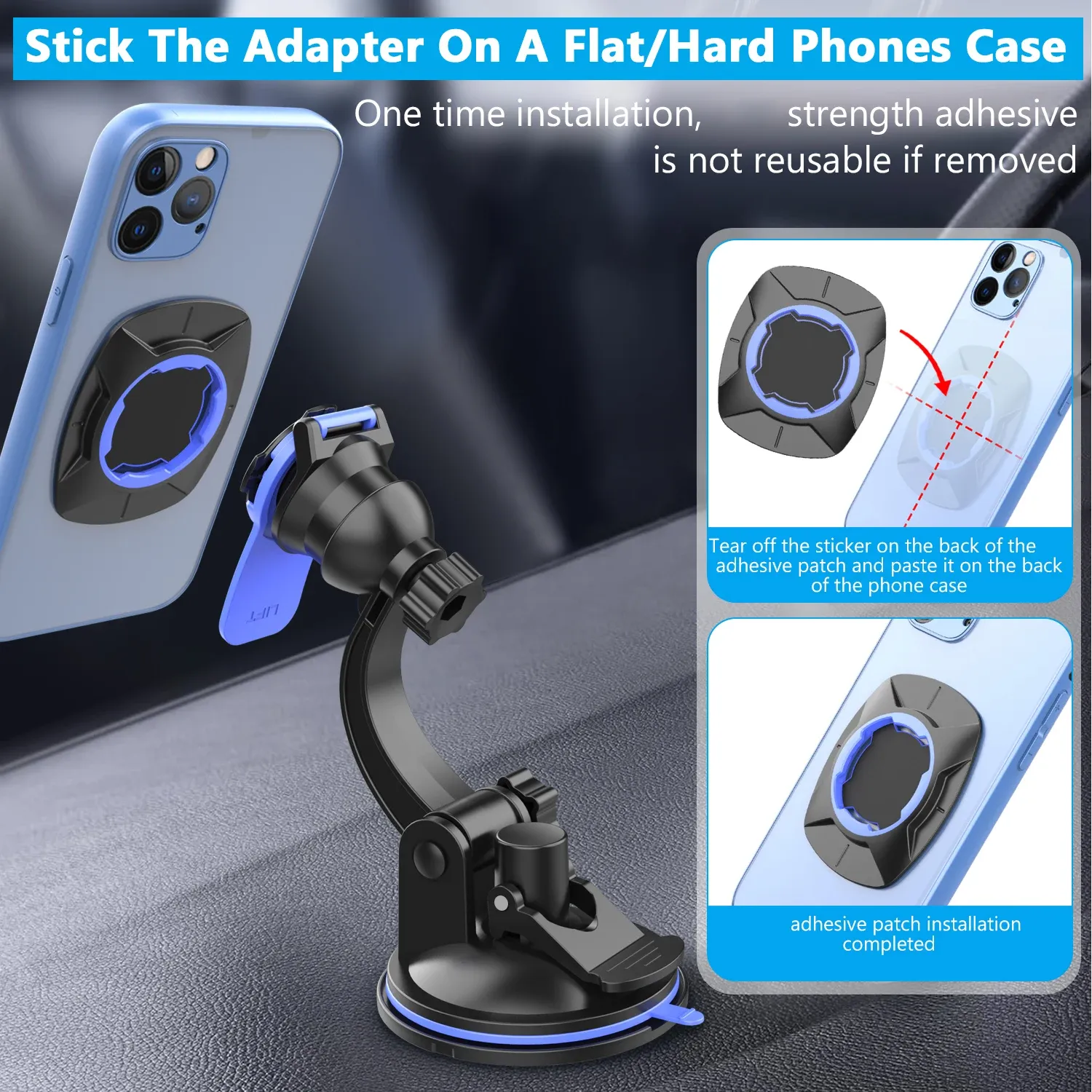 Support de téléphone pour voiture, installation sur pare-brise