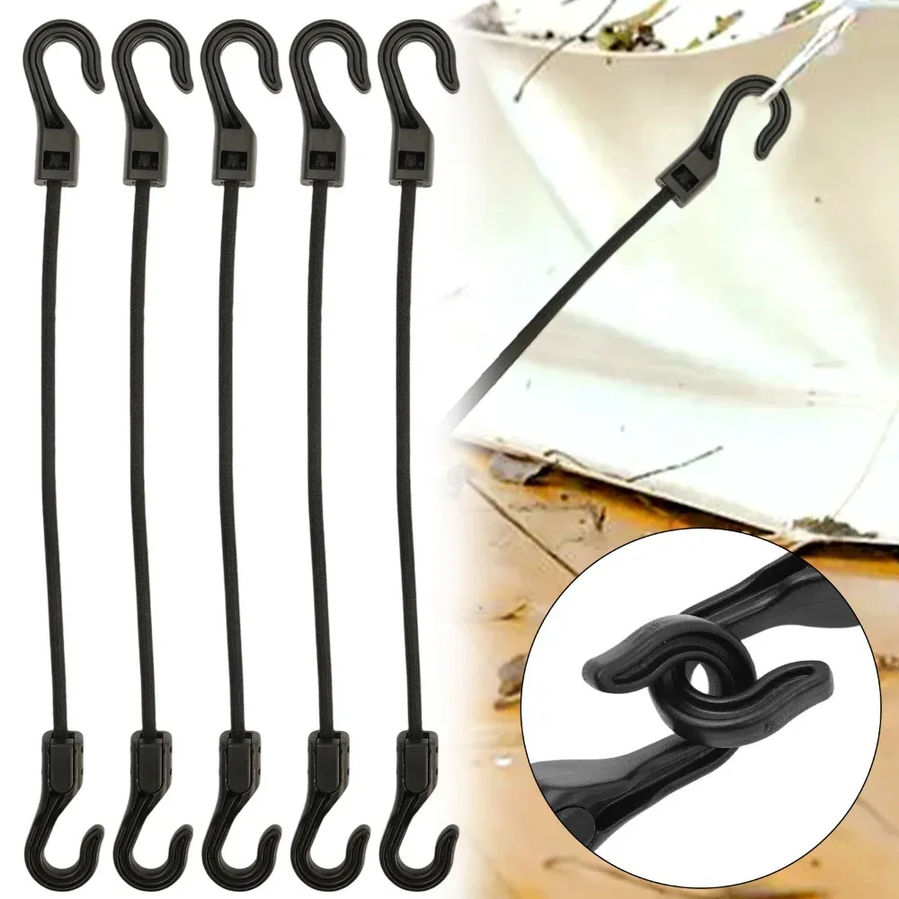 20/1 pièces 32 cm cordon élastique extensible avec crochet, corde en caoutchouc élastique polyvalente pour bagages, cyclisme et camping 2