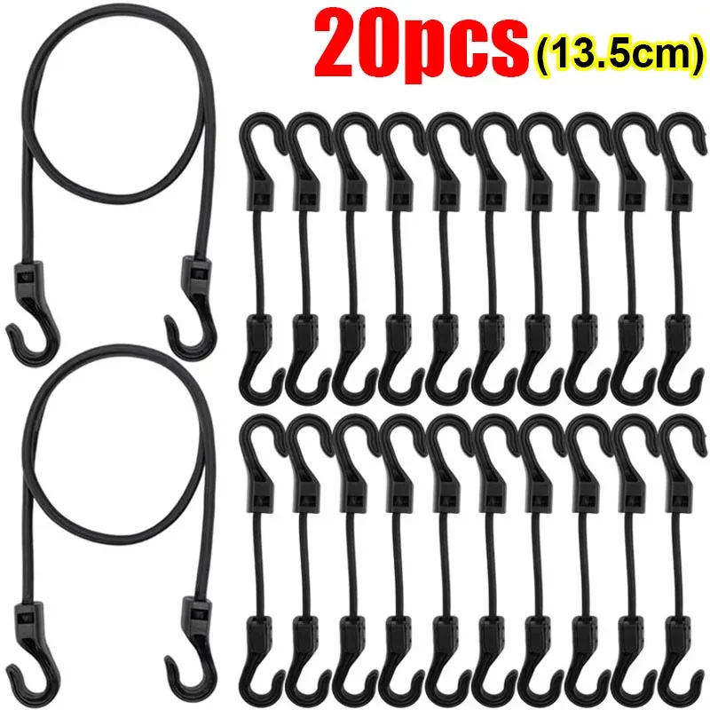 20/1 pièces 32 cm cordon élastique extensible avec crochet, corde en caoutchouc élastique polyvalente pour bagages, cyclisme et camping 10