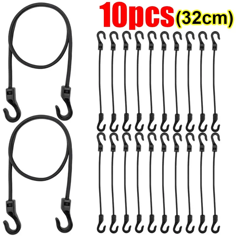 20/1 pièces 32 cm cordon élastique extensible avec crochet, corde en caoutchouc élastique polyvalente pour bagages, cyclisme et camping 17