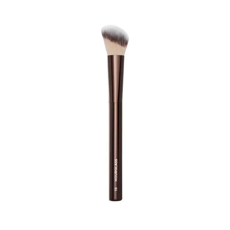 Set de 15 pinceaux de maquillage pour blush, bronzer et fards à joues crème ou liquides, manche en métal avec étui 3