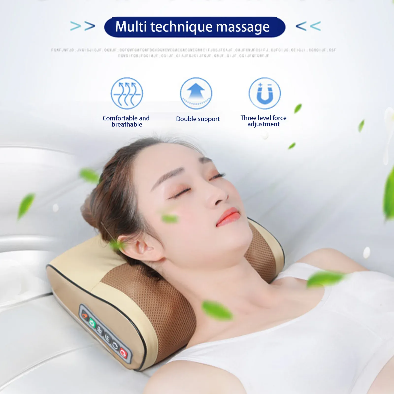 Oreiller de massage pour le cou, vue d'ensemble