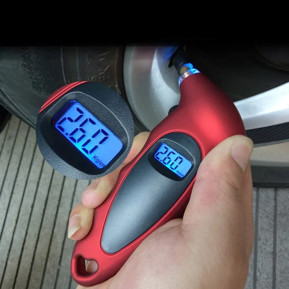 Manomètre numérique de pression des pneus à haute précision avec rétroéclairage et écran LCD