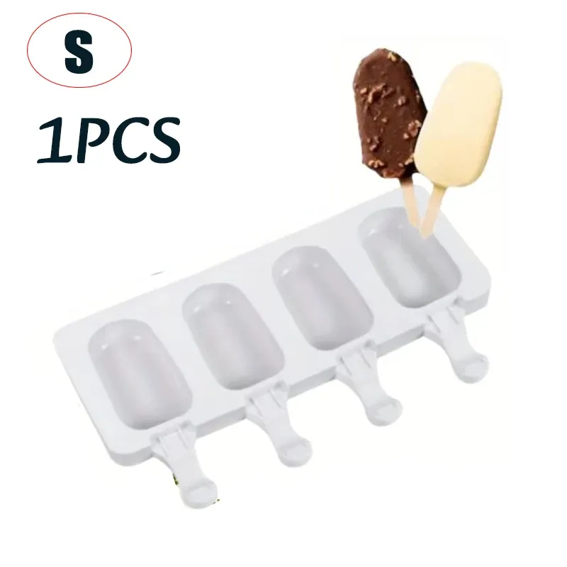 Moule à glaces en silicone avec bâtonnets, bac à glaçons pour desserts au chocolat et confection maison 7