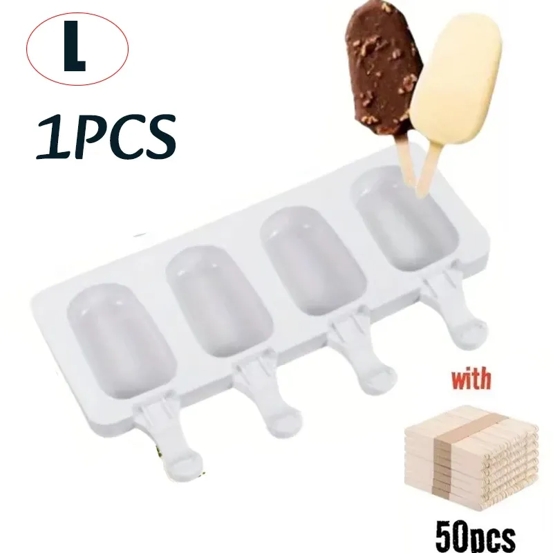 Moule à glaces en silicone avec bâtonnets, bac à glaçons pour desserts au chocolat et confection maison 10