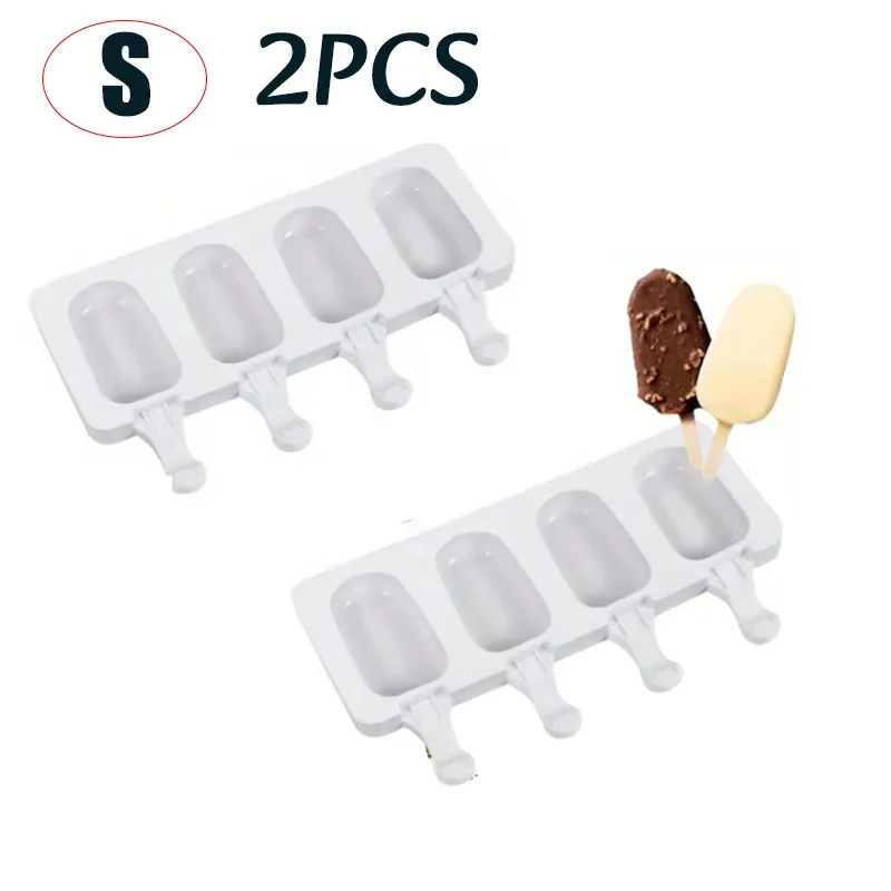 Moule à glaces en silicone avec bâtonnets, bac à glaçons pour desserts au chocolat et confection maison 9