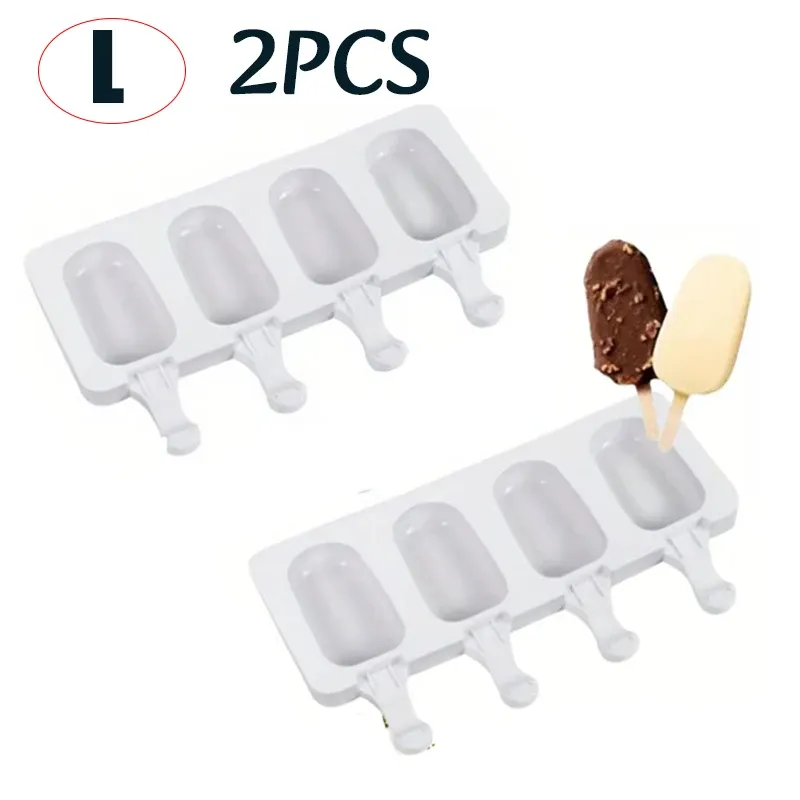 Moule à glaces en silicone avec bâtonnets, bac à glaçons pour desserts au chocolat et confection maison 8