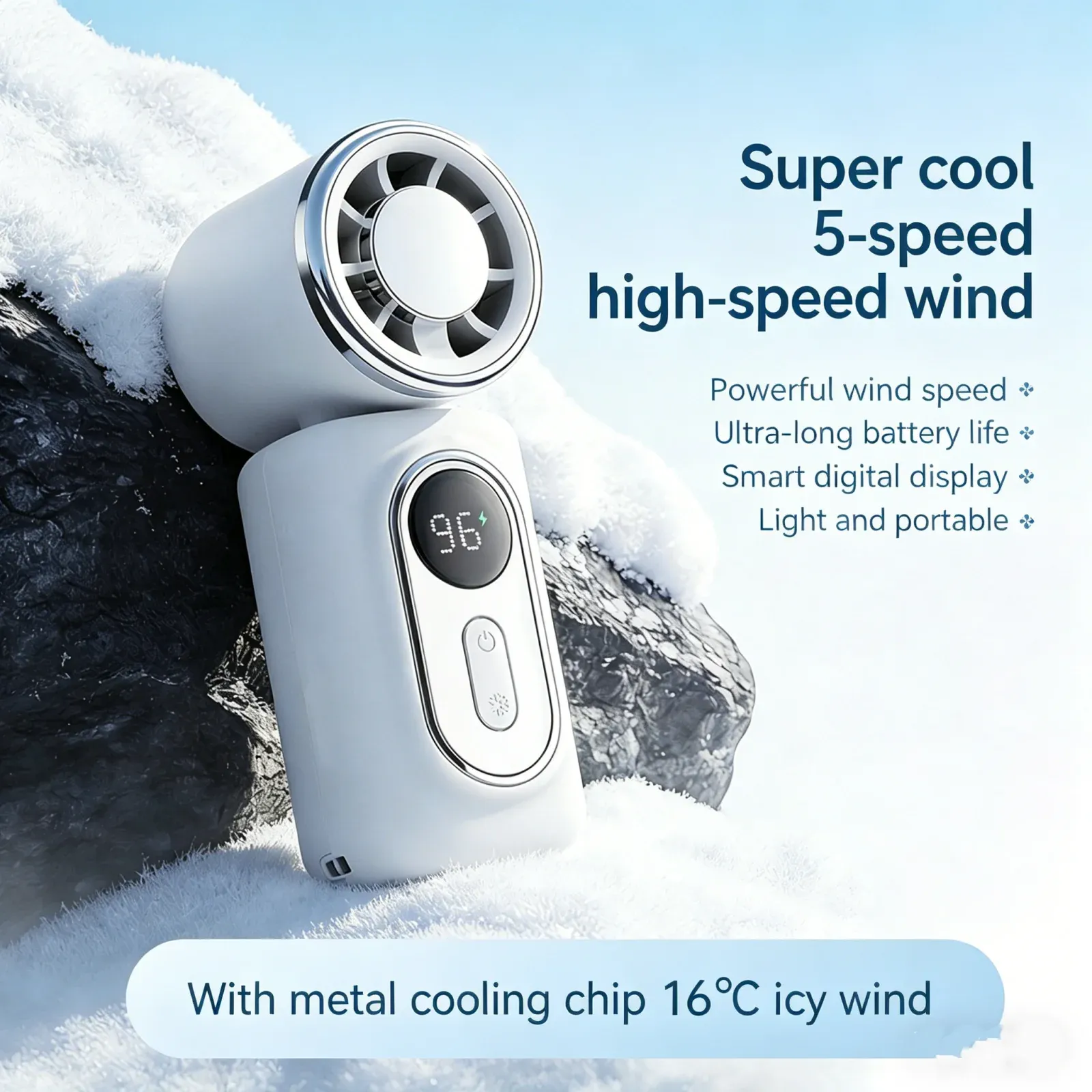 Mini ventilateur portatif à clip avec fonction support de parapluie, rotatif, rechargeable par USB, idéal pour le camping en plein air 2