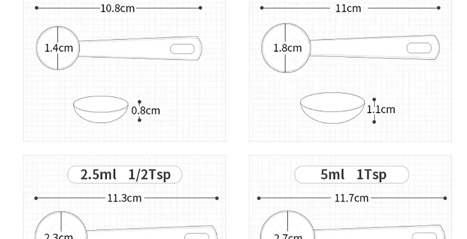 Cuillères doseuses polyvalentes, finition soignée