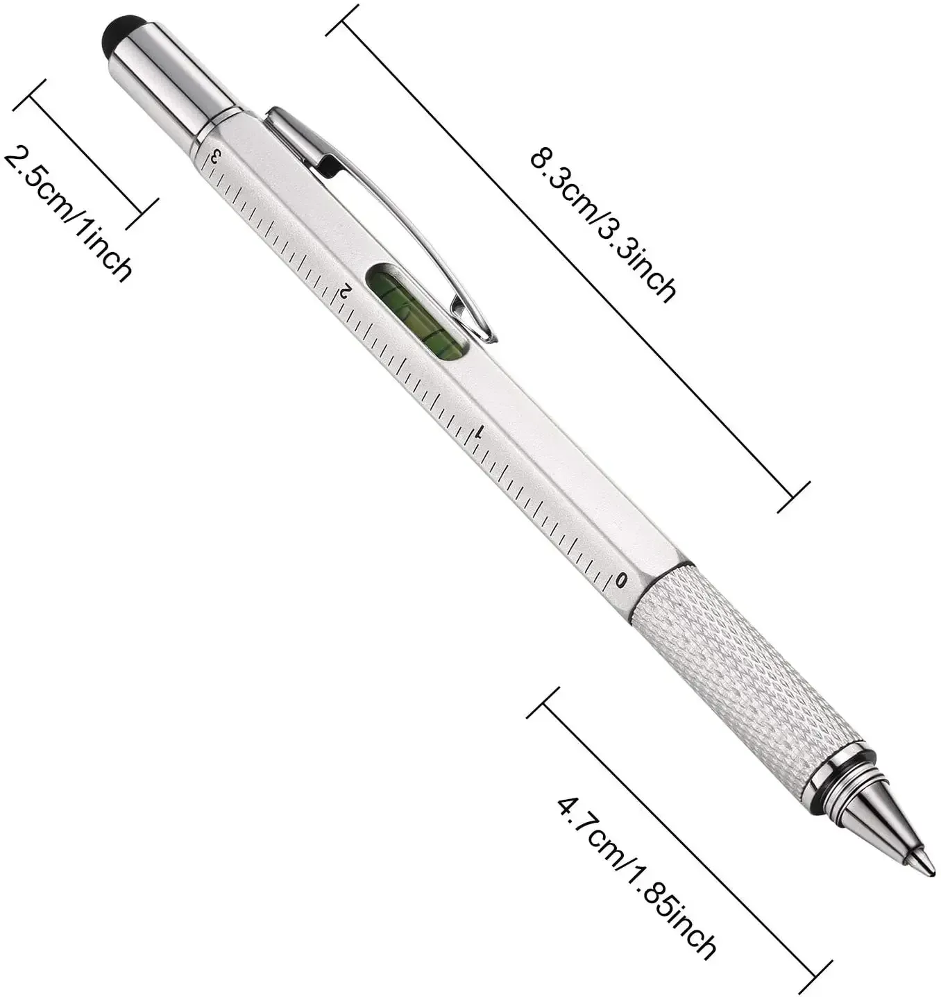 Stylo multifonction 7 en 1, finitions et détails