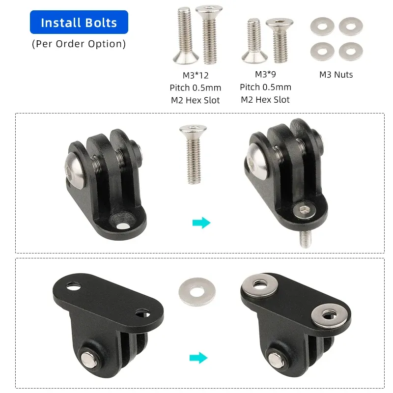 Adaptateurs de montage en aluminium pour compteur de vélo Garmin Edge et Bryton, compatibles caméra d'action GoPro Sport 4