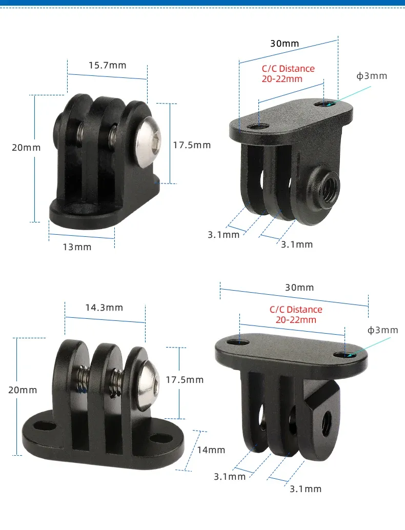 Adaptateur de montage pour compteur de vélo, vue de profil