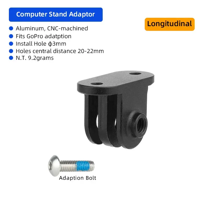 Adaptateurs de montage en aluminium pour compteur de vélo Garmin Edge et Bryton, compatibles caméra d'action GoPro Sport 7