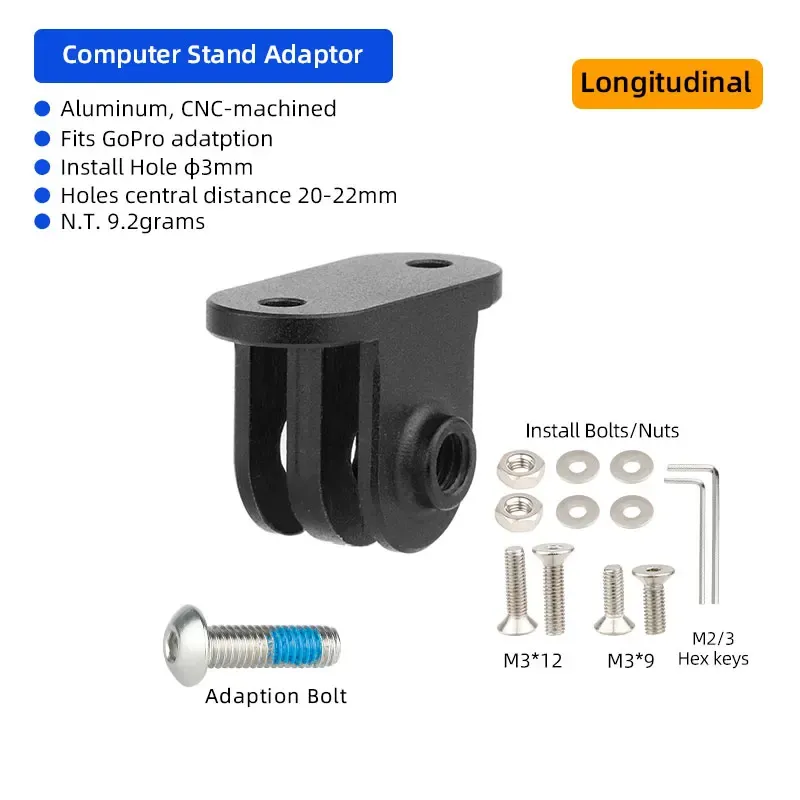 Adaptateurs de montage en aluminium pour compteur de vélo Garmin Edge et Bryton, compatibles caméra d'action GoPro Sport 8